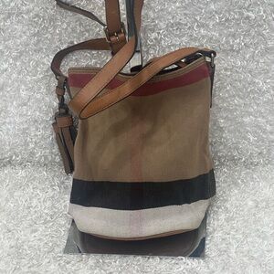 Burberry Ashby Bag House Check Canvas Satchel